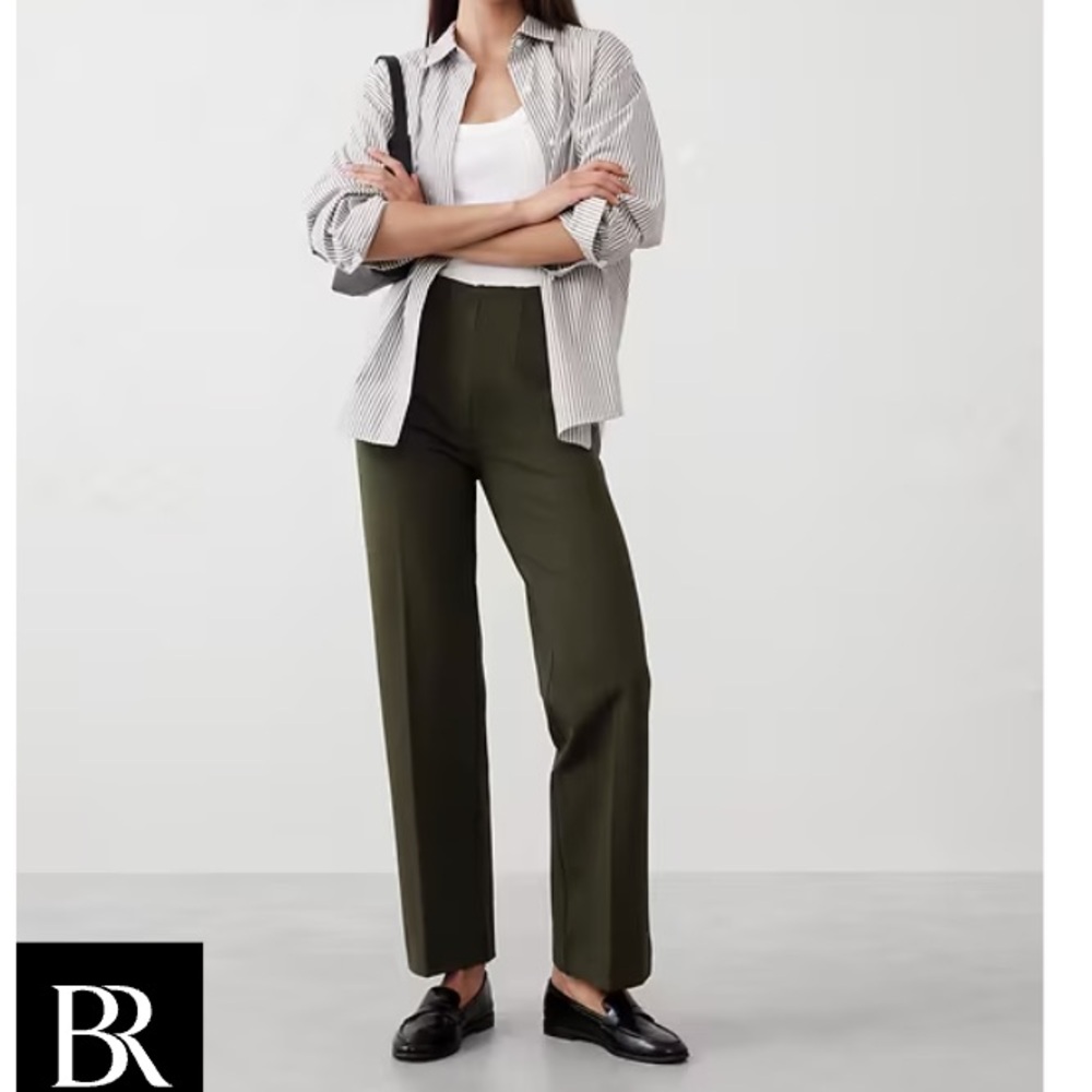 Never worn, Banana Republic, Ponte Straight Pant, XS, New Mallard Green